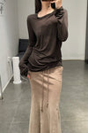 BASERANGE Classic Bamboo Fiber Bamboo Cotton Long Sleeve T-Shirt Collection Round Neck Bottoming Shirt France BAS-TOLS-BL-000-TACTILE